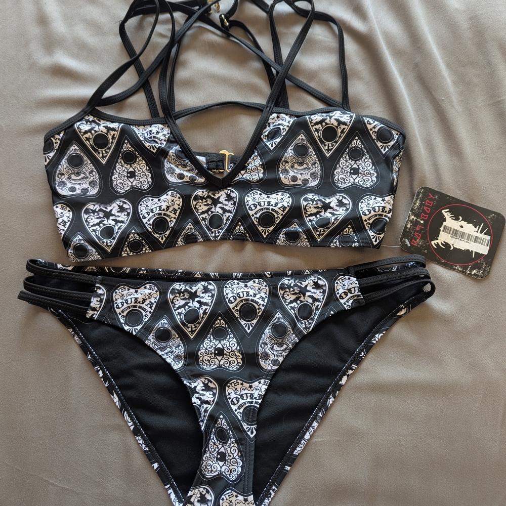 Black and White Skull Bikini Set